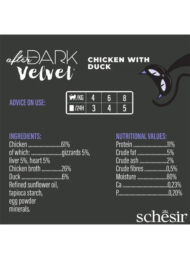 Schesir After Dark Velvet Mousse For Cat - Chicken With Duck 80g - Image 5